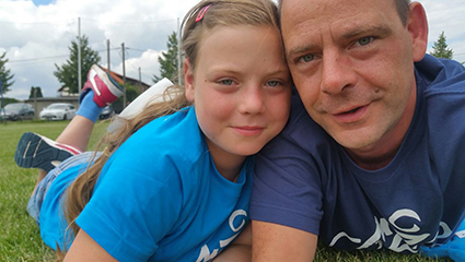 MZ Radpartie, SelfieMatthias Wonnay aus Halle-B¸schdorf und seine Tochter